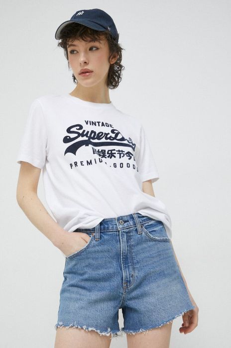Бавовняна футболка Superdry колір білий (2989158)