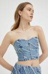 Джинсовий топ Gestuz Larisa колір блакитний