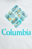 Бавовняна футболка Columbia колір білий з принтом
