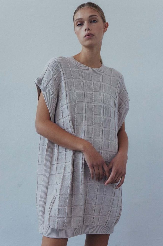 Сукня MUUV. CARRE колір бежевий mini oversize